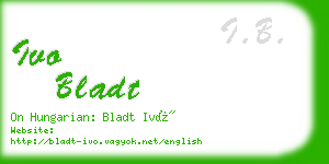 ivo bladt business card